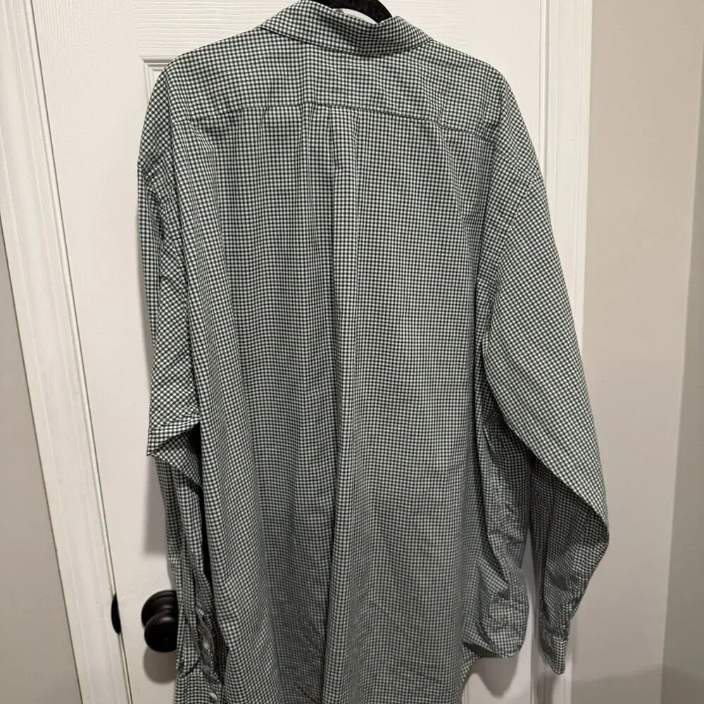 Polo Ralph Lauren Classic Fit Button Front Shirt Men 4XLT Green Gingham Plaid